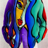 Men's Shirt Graphic Shirt Abstract Turndown Yellow Blue Purple Rainbow 3D Print Outdoor Street Long Sleeve Button-Down Print Clothing Apparel Fashion Designer Casual Breathable