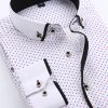 Men's Dress Shirt Button Down Shirt Collared Shirt Polka Dot Turndown Black White Red Navy Blue Blue Outdoor Work Long Sleeve Button-Down Print Clothing Apparel Fashion Streetwear Cool Business