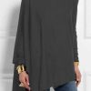 New Women's Long-sleeved Irregular Solid Color Pullover T-shirt Casual Loose Tops Eight Colors Plus Size