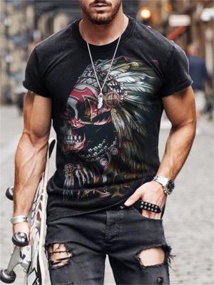 Round Neck Casual Wear Summer New Men's Tops Short-sleeved T-shirt Novelty Pattern 3D Digital Printing